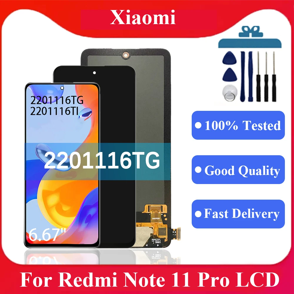 ЖК-дисплей с сенсорным экраном и дигитайзером в сборе для Xiaomi Redmi Note 11 Pro 2201116TG
