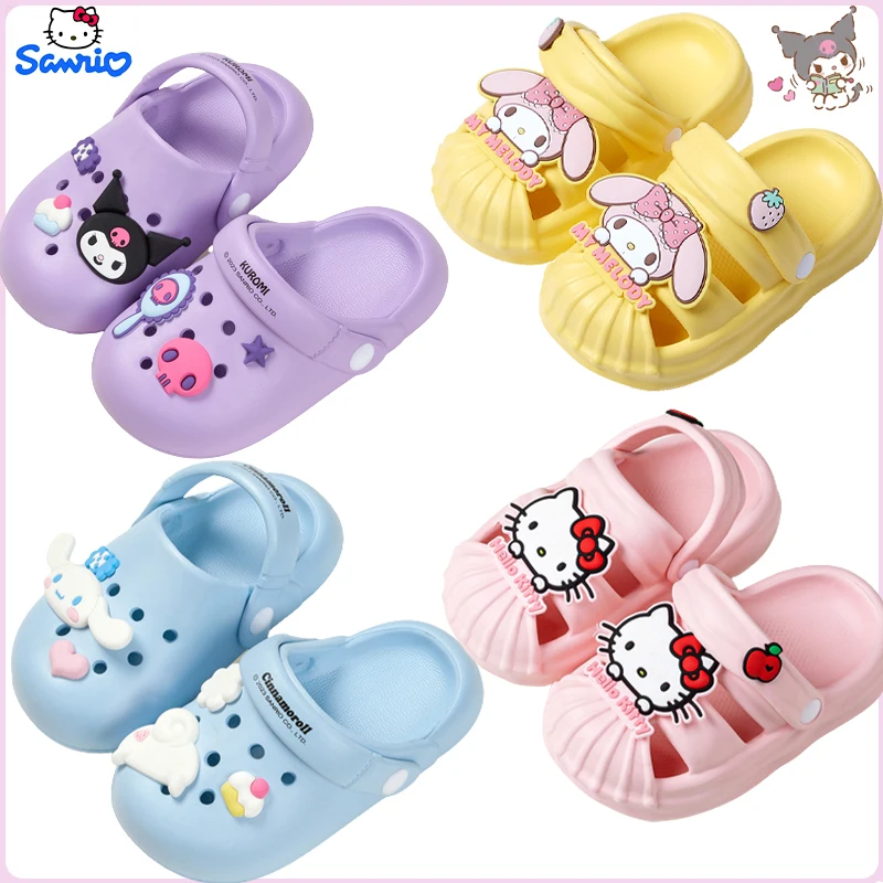 

Sanrios Hello Kitty Melody Kuromi Cinnamoroll Slippers for Kidseva Thick Outdoor Travel Beach Shoes Children's Birthday Gift