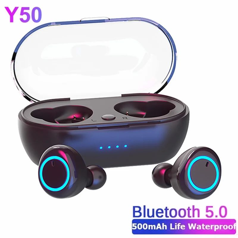 

Дропшиппинг Y50 Беспроводные наушники с микрофоном TWS Bluetooth гарнитура водонепроницаемые глубокие басы Наушники спортивные наушники стерео