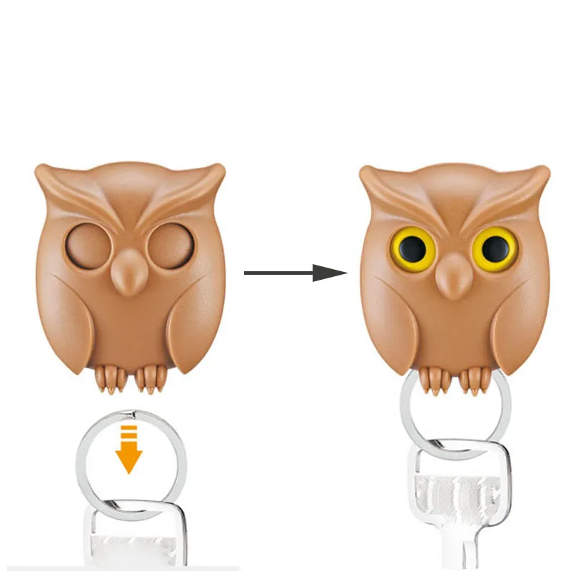 

Bird Shape Wall Mount Key Holder Innovative Key Hook Door Hanger Night Owl Magnetic Storage Rack Home Decorative Organizer