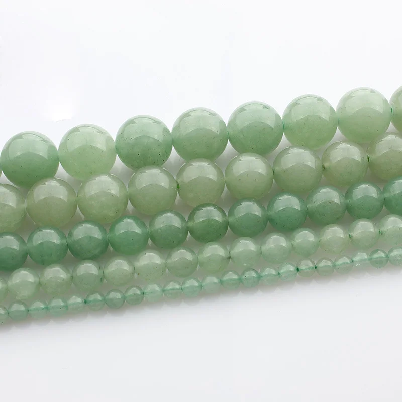 

1 Strands 15"(37~38cm) Round Natural Green Aventurine Stone Rock 4mm 6mm 8mm 10mm 12mm Beads Lot for Jewelry Making DIY Bracelet