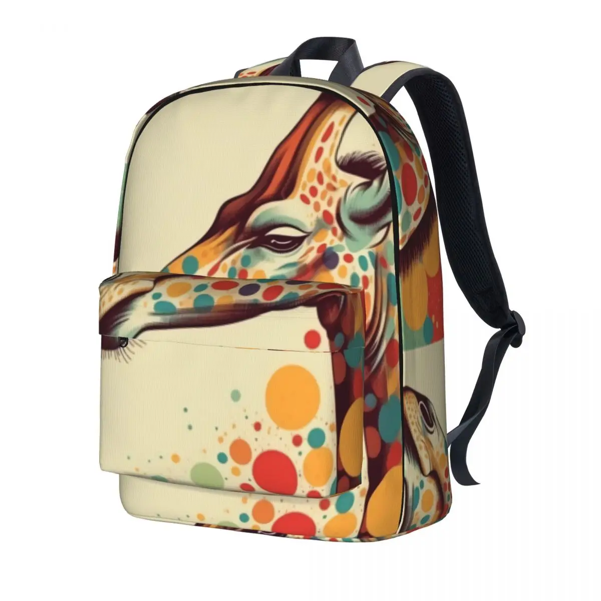 

Giraffe Backpack Multicolored Retro Outdoor Style Backpacks Girl Custom Lightweight High School Bags Casual Rucksack