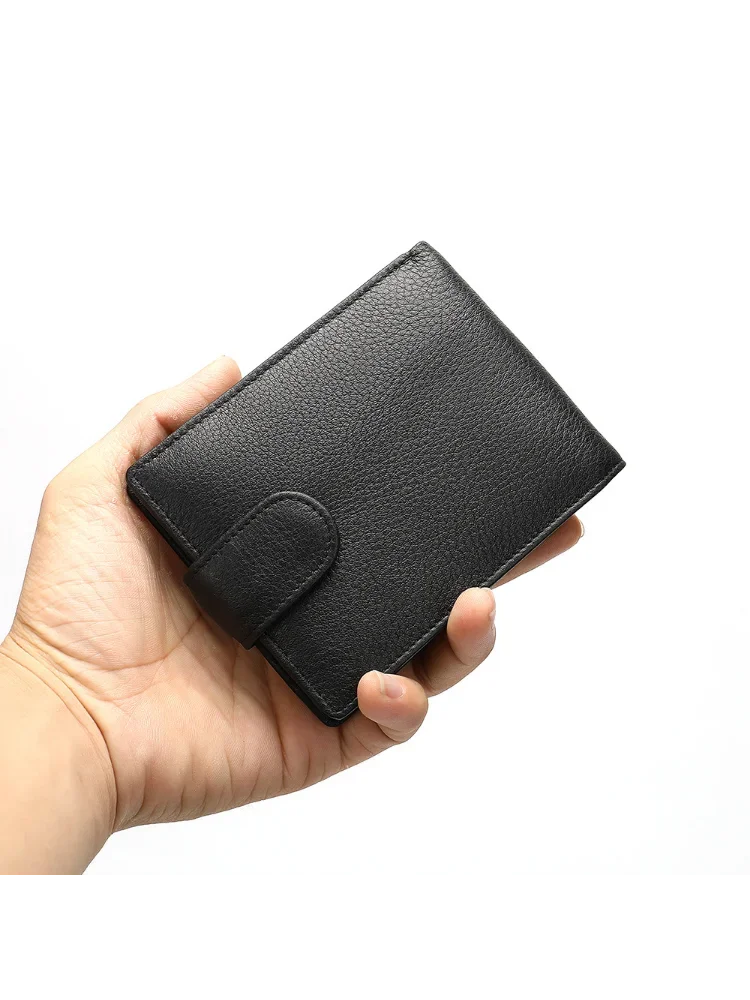 Мужской кожаный кошелек сумка-клатч мягкая кожаная противоугонная щетка