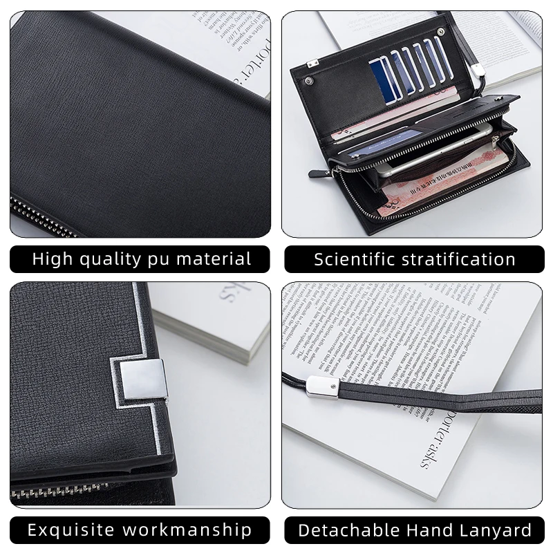 Мужской бумажник кредитный идентификатор кожаный кошелек для водительских прав