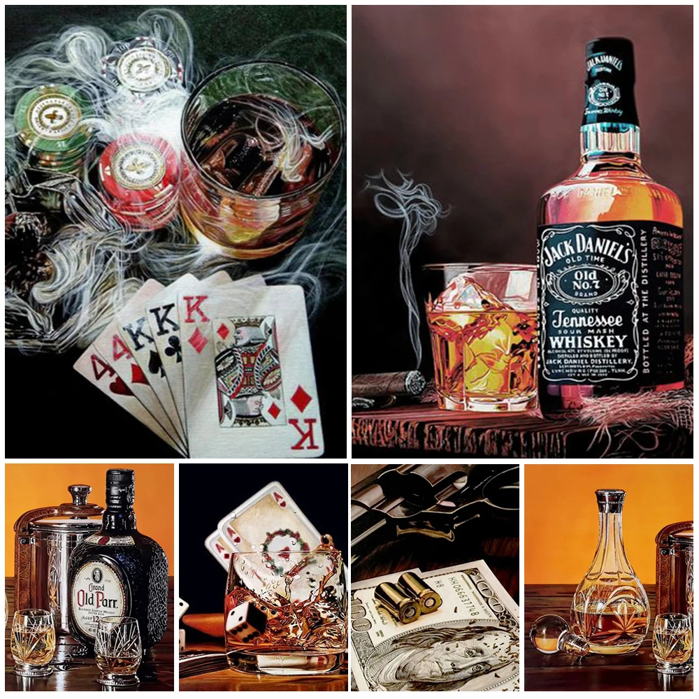 

Bar Nightclub Wine Poker Nordic Poster Whisky Posters Wall Art Canvas Painting Wall Pictures For Living Room Home Decor Unframed