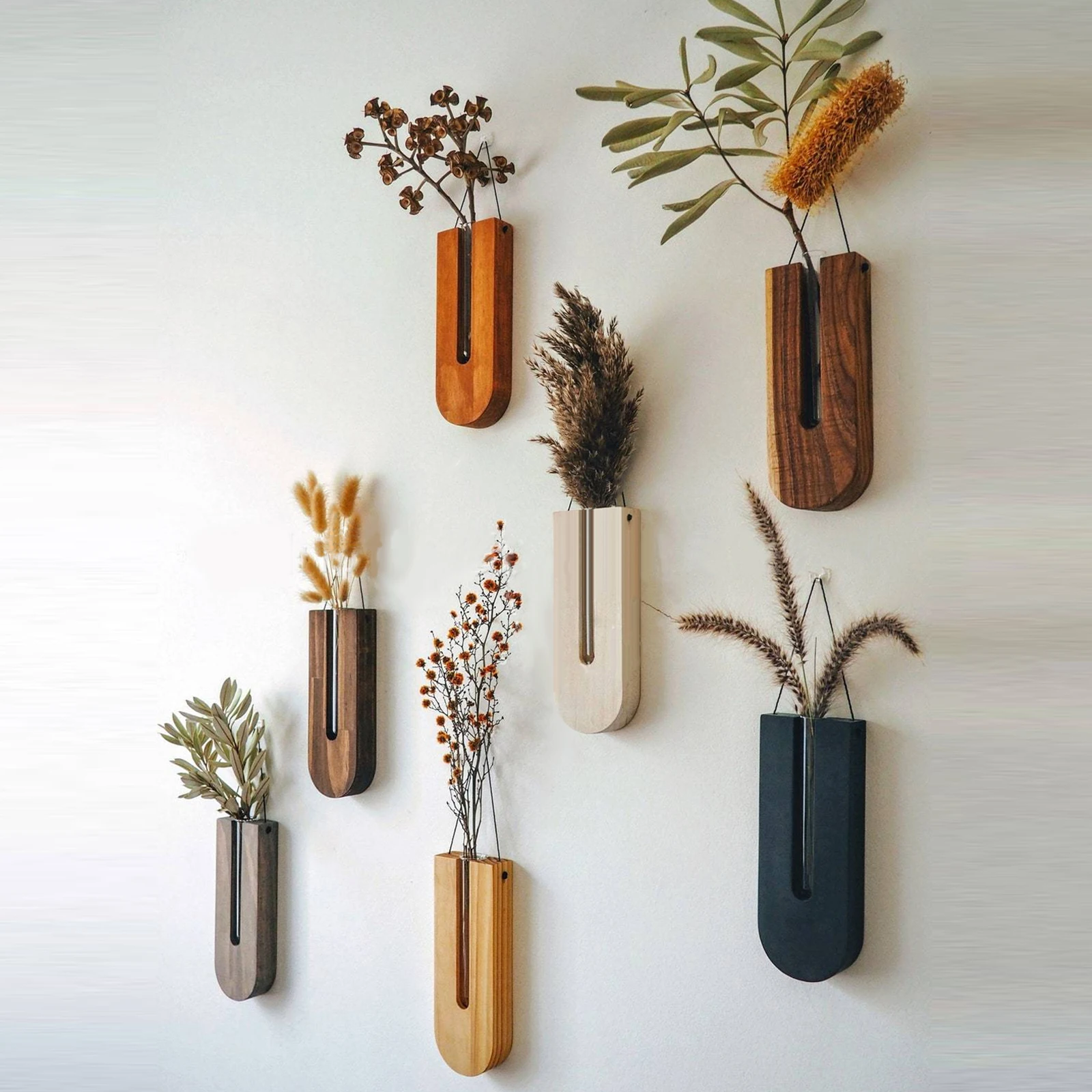 

Creative Wall Hanging Vase Fashion Art Wooden Vase Wall Decoration Flowerpot Home Living Room Wedding Decoration