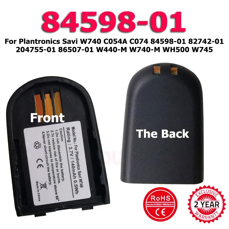 84598-01 Замените аккумулятор для Plantronics Savi W740 C054A C074 82742-01 204755 -01 86507-01 W440-M W740-M WH500 W745