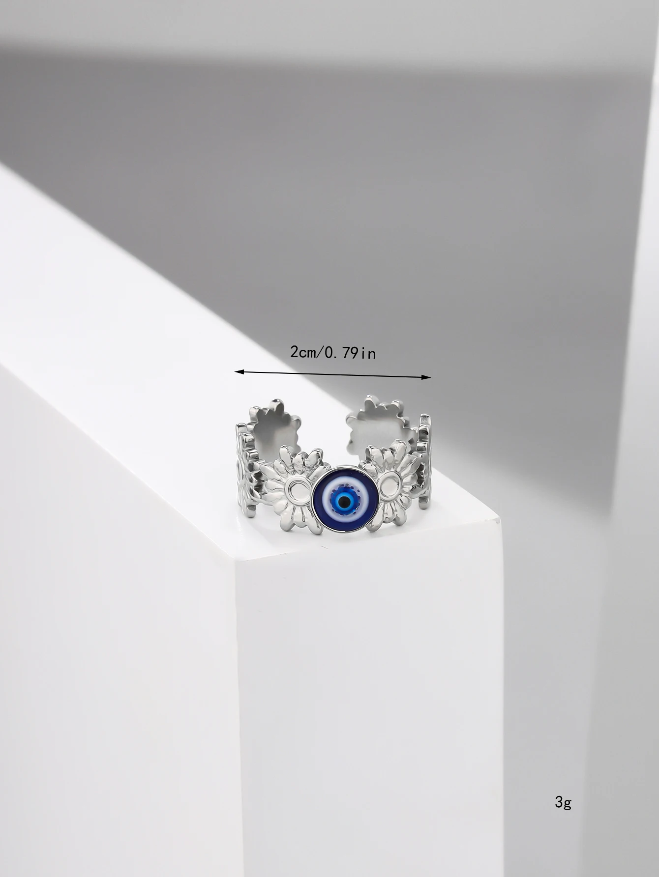 Original Design Devil's Eye Ring Couple Fashion Flower Zircon Silver Jewelry Accessories for Men and Women