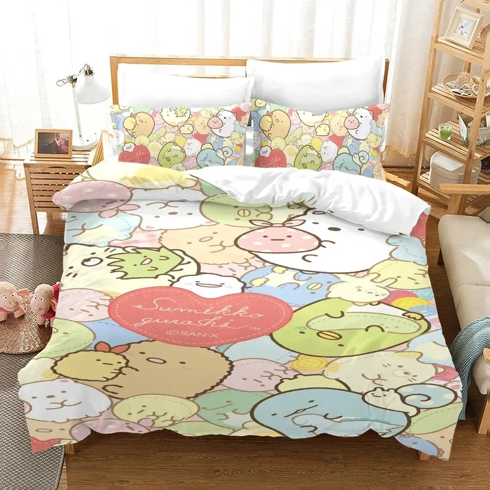Одеяло с 3D принтом Sumikko Gurashi и наволочкой комплект постельного белья односпальный