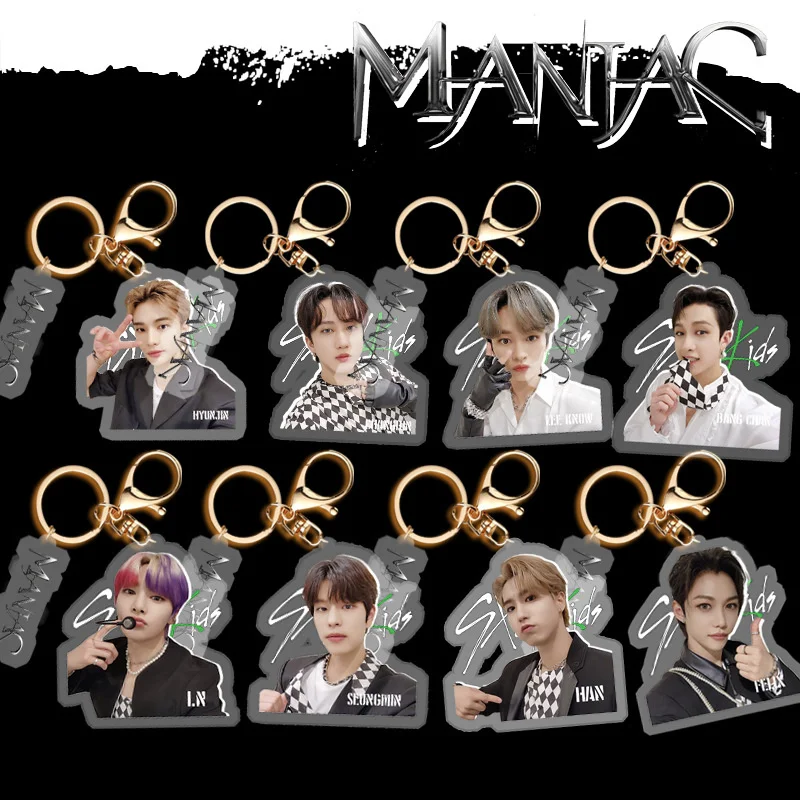 

KPOP New Boys Group Stray Kids Wholesale Album MANIAC New Acrylic Doll Keychain Backpack Model Exquisite Pendant Gifts LEE KNOW