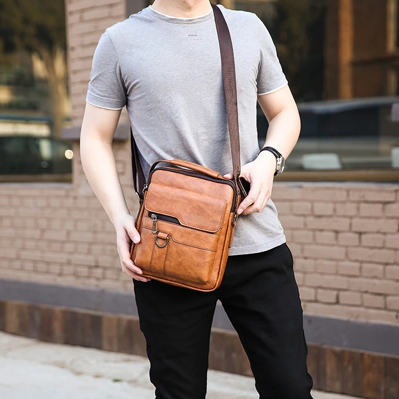 

Shoulder Bag Men's Bag Retro Men's Bag Briefcase Crossbody Bag Large Capacity New Casual Bag Tide Handbag