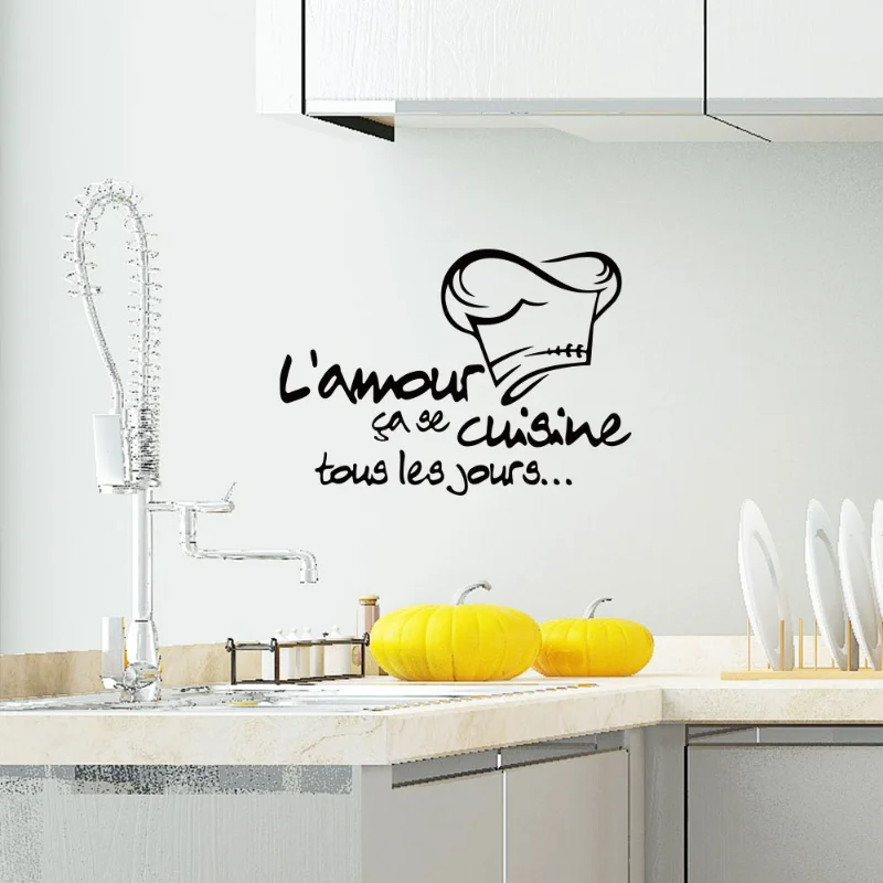 

57X40CM Lamour Love Carved Wall Stickers Kitchen French Romantic Bedroom Living Room Kitchen Decor Restaurant Cafe Tea Stickers