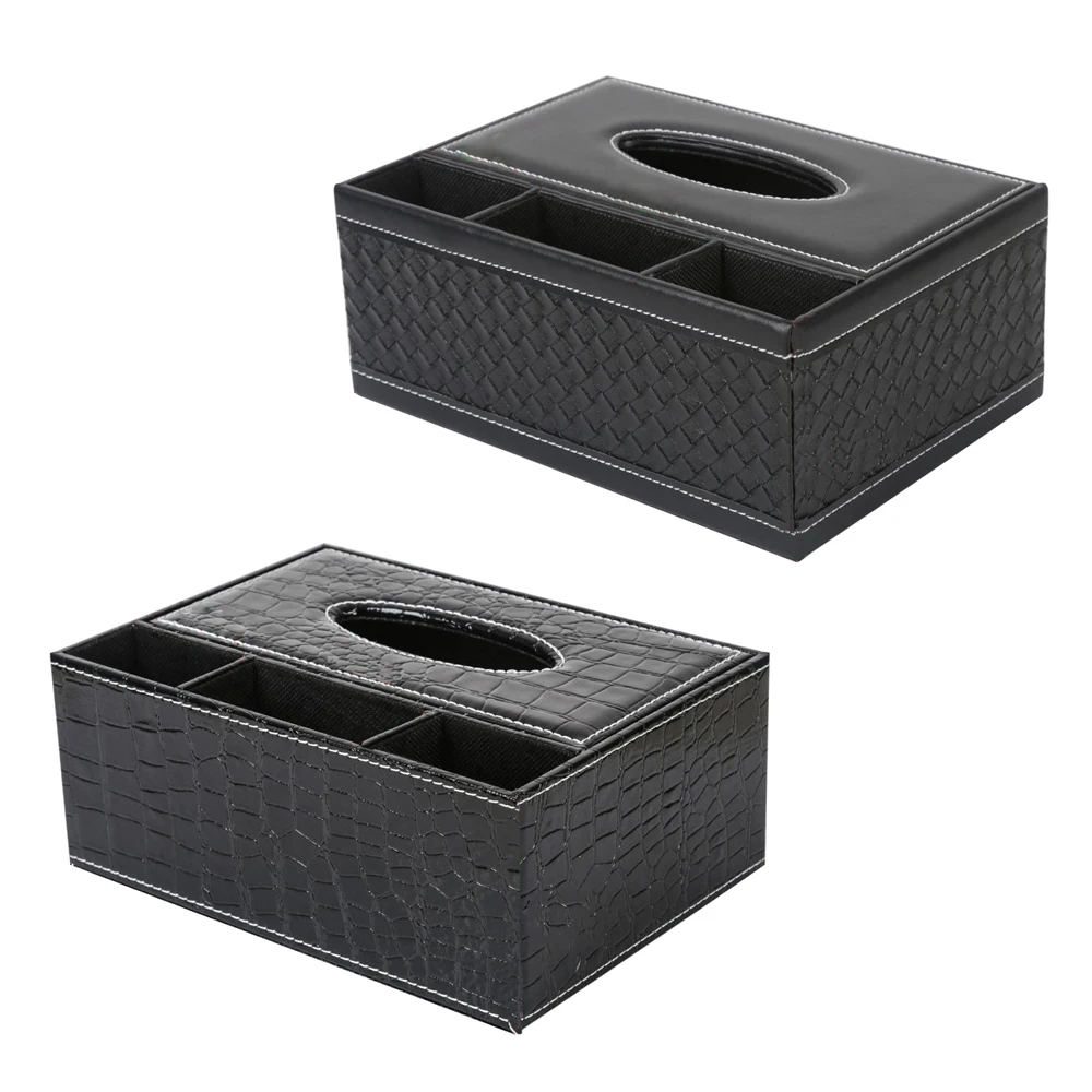 

Multifunction PU Leather Pen Pencil Remote Control Tissue Box Holder Desk Storage Box Container