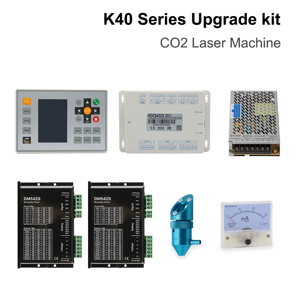 

For K40 series CO2 small laser engraving machine upgrade kit controller Rida RDC6432 DM542S stepper driver