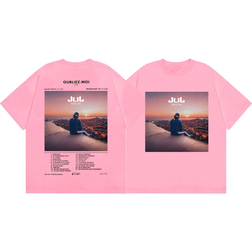 Футболки с графическим принтом «Rapper Jul Oubliez Moi Album Poster» для мужчин и женщин, модные хип-хоп футболки с коротким рукавом, летние повседневные свободные футболки (art.: 3920dafcb452f) - 3920dafcb452f