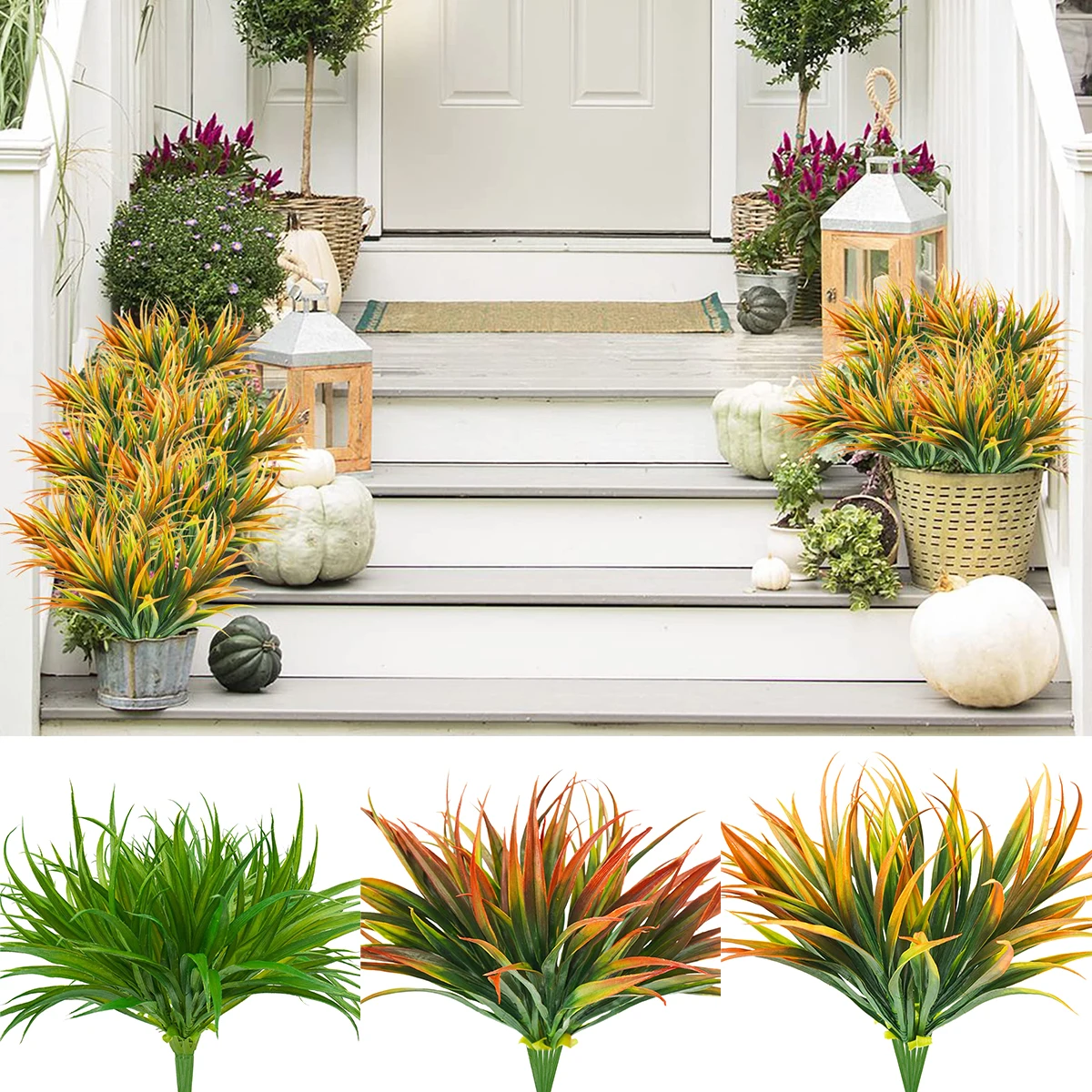 

Искусственная трава, искусственные растения, искусственная трава, многоразовые растения 43 см, пластиковые растения, реалистичные декорати...