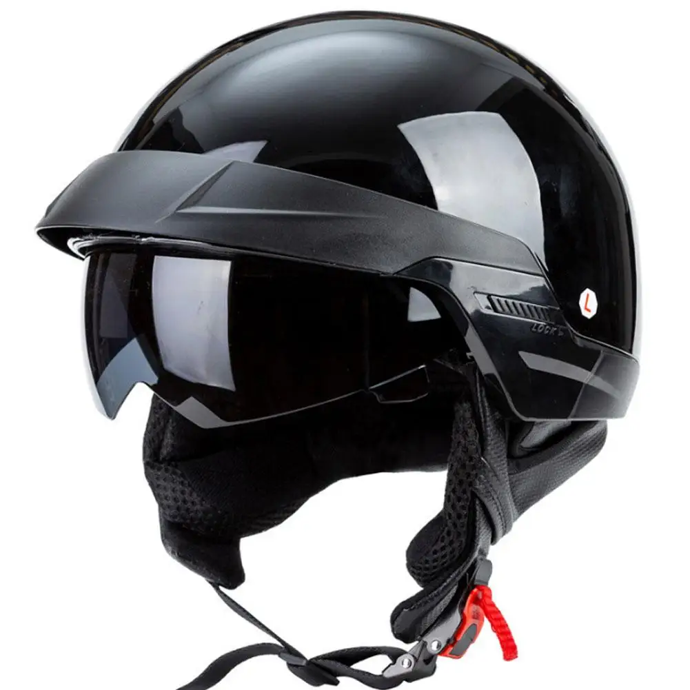 Black Vintage Motorcycle Helmet Retro Open Half Face Helmets American Cruise Moto Helmet Zr-816 For All Seasons    Dot Approved