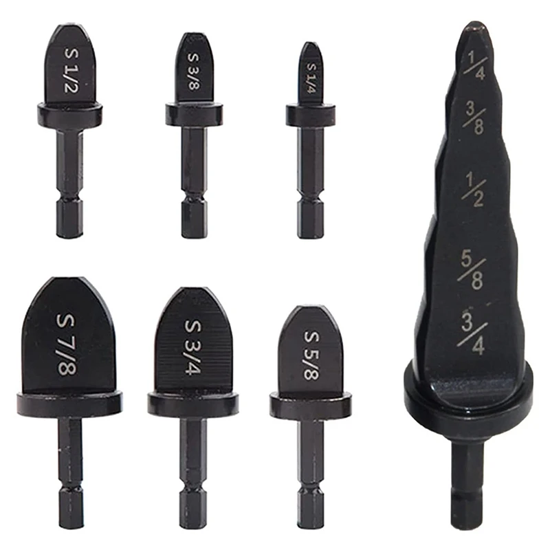

7Pcs Manual Copper Pipe Swaging Tool Drill Bit,6Pcs Pipe Expander Drill Bit +5 in 1 Air Conditioner Copper Pipe Expander