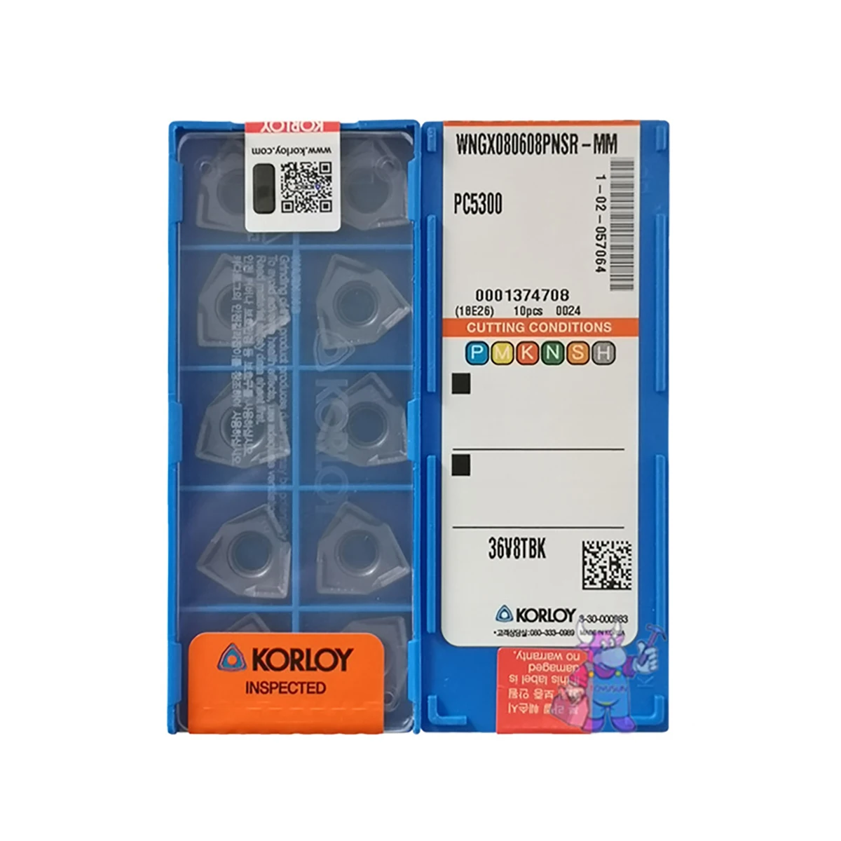 KORLOY 100% оригинал WNGX WNGX08 WNGX0806 WNGX080608PNSR мм pc5300 двухсторонняя Шестигранная квадратная Наплечная фрезерная вставка