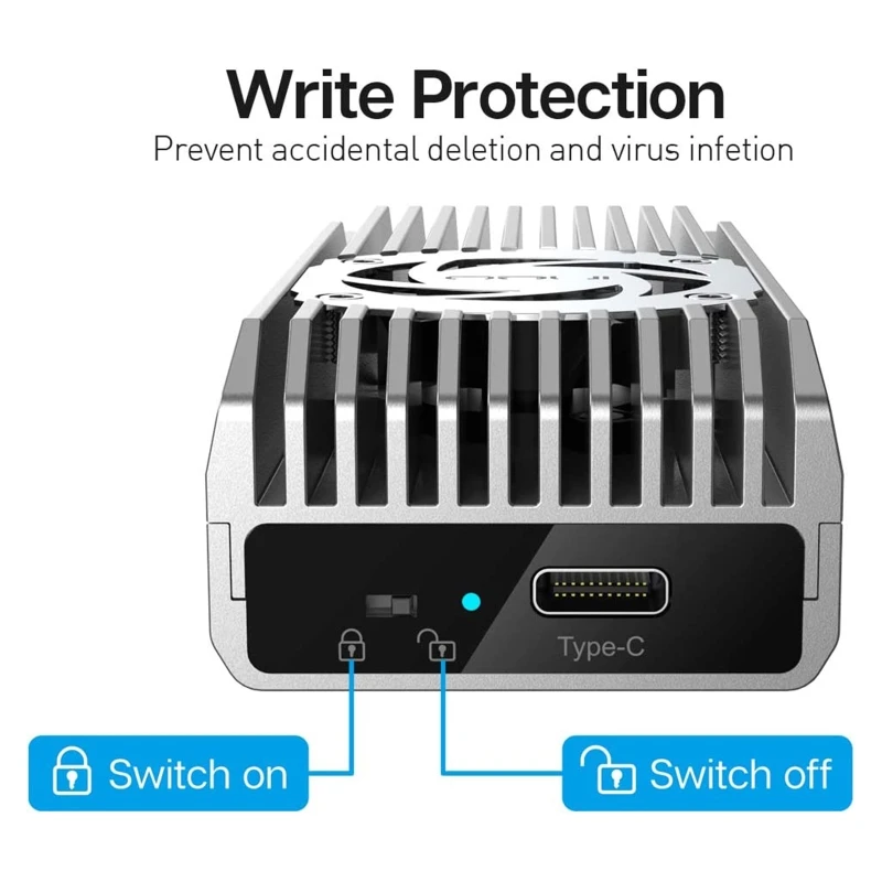 

M.2 NVME SSD Enclosure USB3.1 10Gb Hard Drive Heatsink Case Box Supports 2280/ 2230/ 2242/ 2260 SSDs PCIE Drive Cover B36A