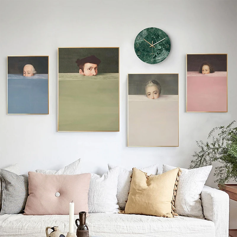 

Famous Paintings Spoof Art Creative Portrait Posters and Prints Modern Home Room Decor Wall Art Canvas Poster Pictures Cuadros
