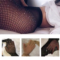 summer fishnet diamond pantyhose women sexy fashion shiny net tights female slim rhinestone mesh nylon stockings tights