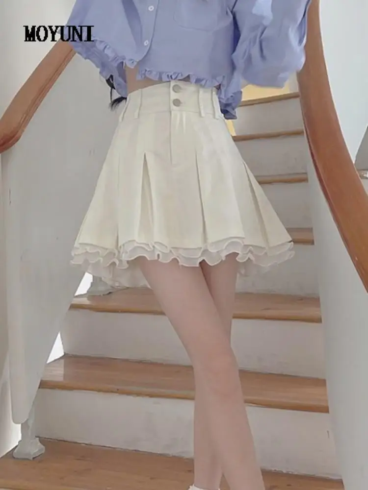 

Autumn Japanese Y2K Kawaii Skirts Women Lace Sweet High Waist Lolita Skirts Female Casual Patchwork Korean Fashion Skirts 2021