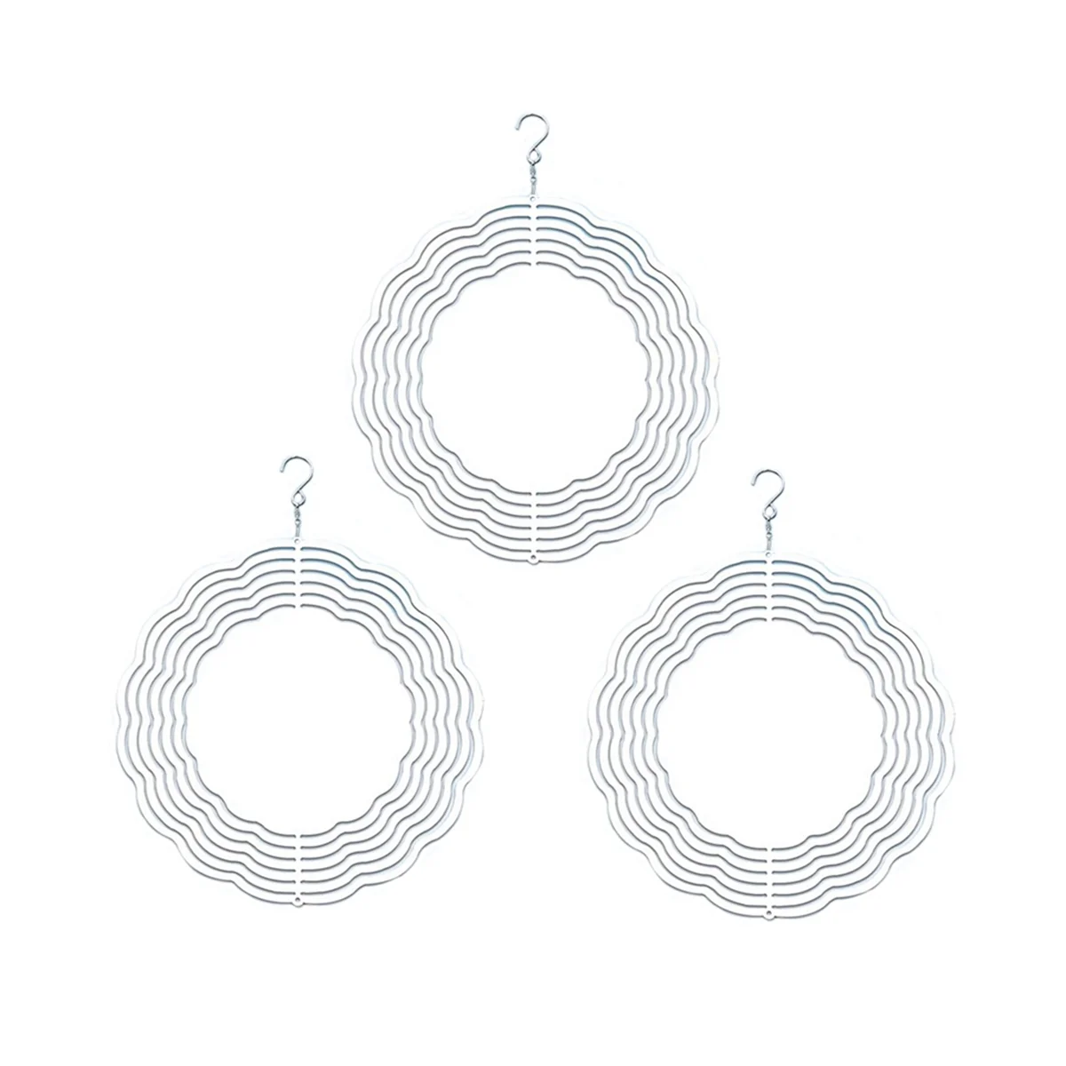 

3Pcs 8 Inch Sublimation Wind Spinner Blanks 3D Wind Spinners Hanging Wind Spinners for Indoor Outdoor Garden Decoration
