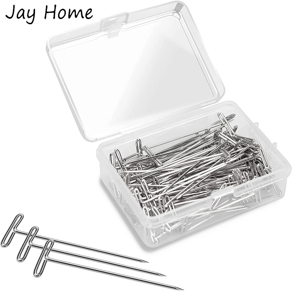 

200Pcs Stainless Steel T-Pins 38mm/1.5inch Sewing Needle Pins for Jewelry Making Blocking Knitting Dressmaking Quilting Pins