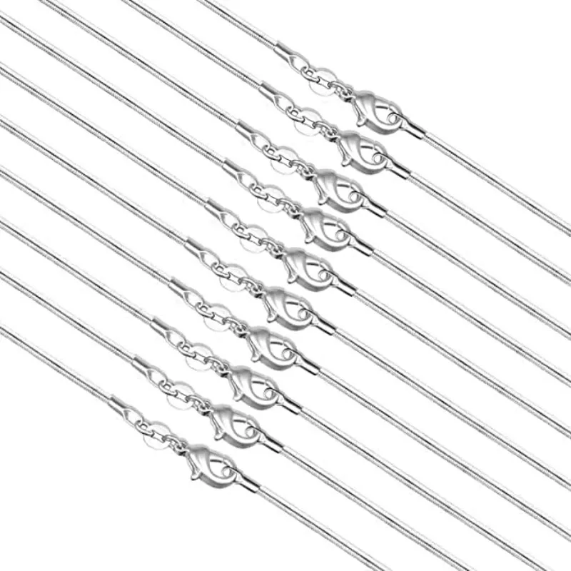 

10pcs Lot 40-75cm 925 Sterling Silver 1MM Snake Chain Necklace for Women Men Fashion Party Wedding Jewelry Gifts
