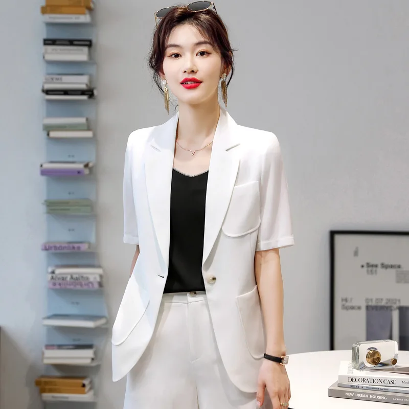 Women Business Work Wear Suits with 2 Piece Set Blazer Coat and Shorts Summer Ladies Office Uniforms Clothing Set enlarge