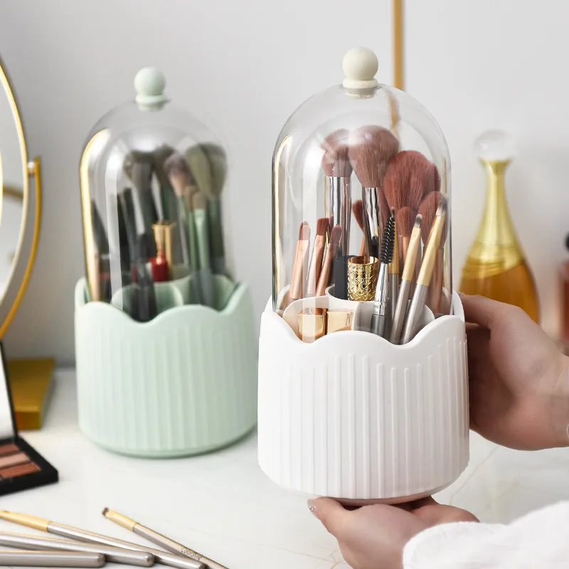 

Multifunctional 360° Rotating Makeup Brush Storage Tube With Cover Dust-Proof Eye Shadow Brush Barrel Pen Holder Dresser Rack