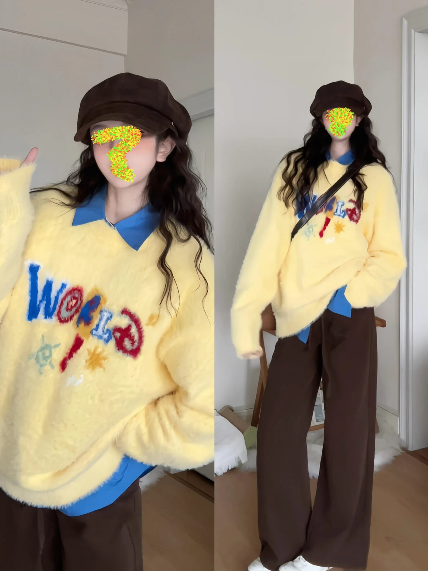 Молочно-желтый свитер без рукавов женский осенне-зимний пуловер с круглым