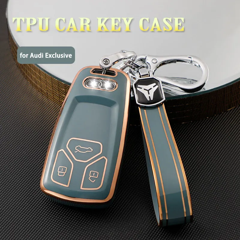 

Брелок для ключей из ТПУ с полным покрытием для Audi A6 A5 Q7 S4 S5 S7 A4 B9 A4L 8W Q5 TT TTS RS 8S, аксессуары для автостайлинга