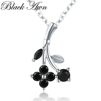 black awn silver color jewelry necklace for women flower pendants female bijoux girls gift fashion jewelry k028