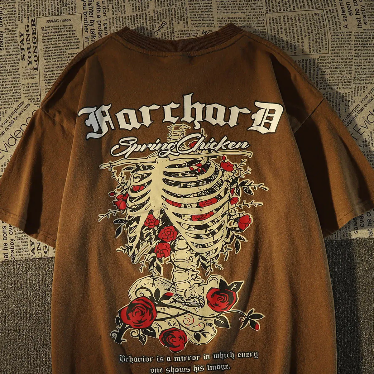

Vintage hip hop short sleeve graphic t shirt for men and women summer loose fashion couple round neck cotton print top harajuku