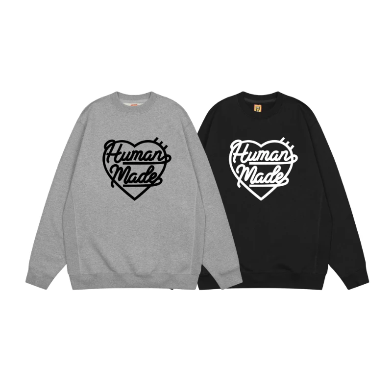 

Heavyweight Human Made Sweater for Men Women High Quality Love Printing Sweater 380g Cotton Fleece Human Made Pullover