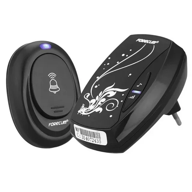 

Водонепроницаемый беспроводной дверной звонок Мини-звонок работает на 100 м с 36 мелодиями, 4 уровнями громкости и светодиодной вспышкой