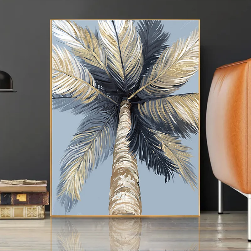 

Abstract Art Diamond Painting Feather Coconut Tree Diamond Embroidery Full Drill Mosaic Landscape Cross Stitch Kit Home Decor