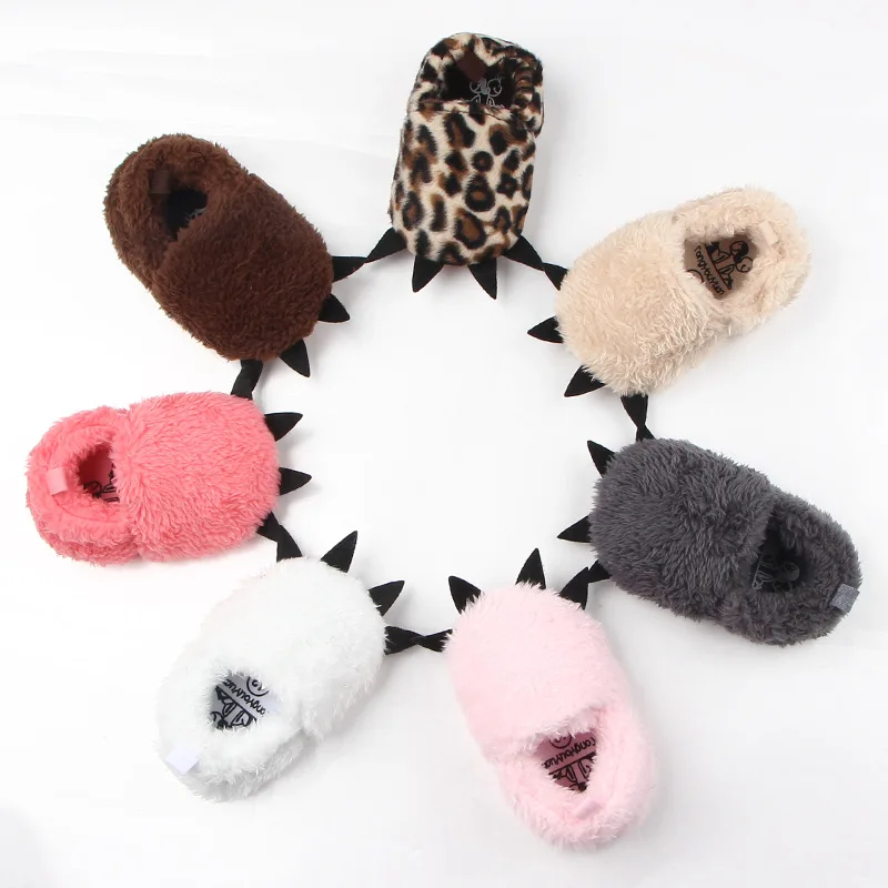 

Children Home Shoes Winter Warm Stuffed Claws Out Shoes Baby Toddler Firstwalkers for Baby Boys Girls Lovely Slipper