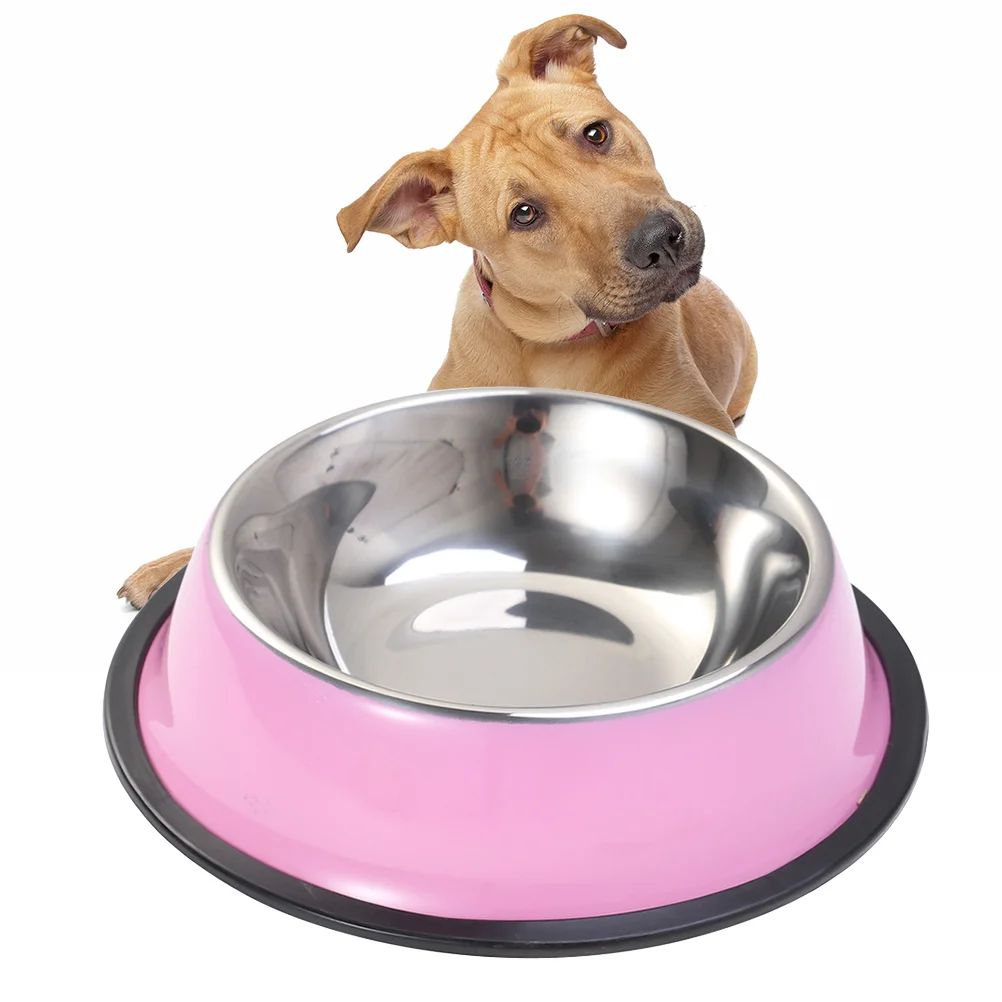 Stainless Steel Dog Bowl for Dish Water Paw Food Pet Puppy Cat Feeder 18cm (Green) pet bowl supplies