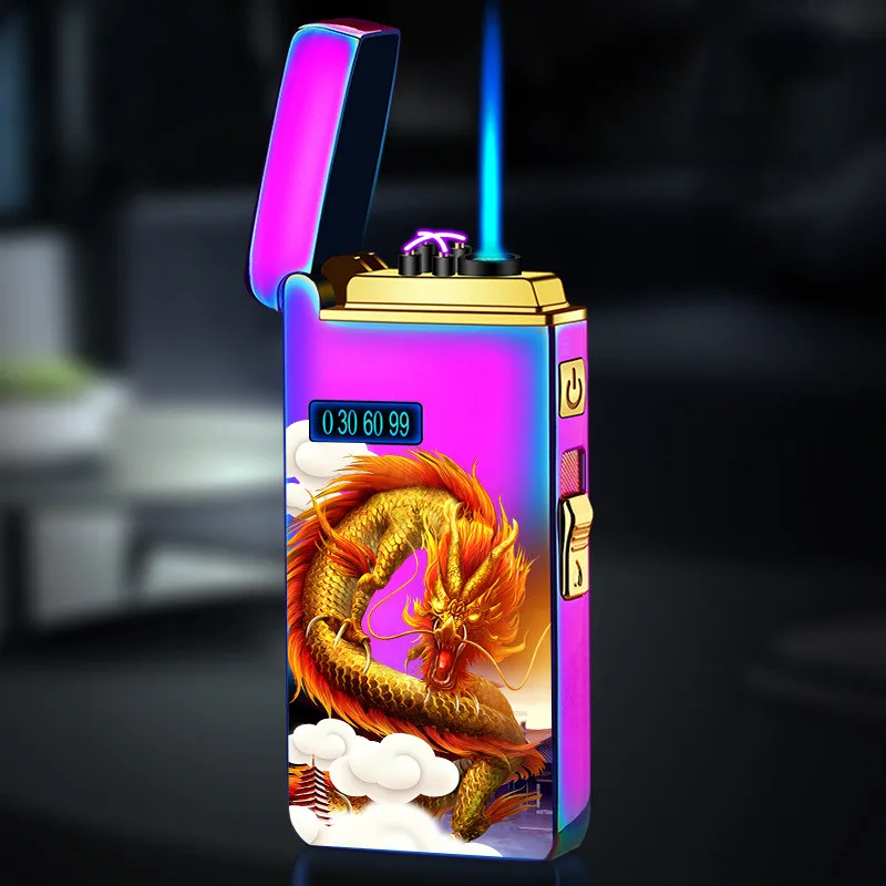 

Newest Dual Arc Plasma USB Rechargeable Lighter Windproof Metal Electric Gas Dual Purpose Turbo Lighter Men's Gift