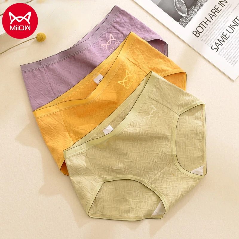 

MIIOW Cotton Women's Panties Elastic Soft Underpanties Ladies Underwear Breathable Sexy High Waist Briefs Hip Lifting Lingerie
