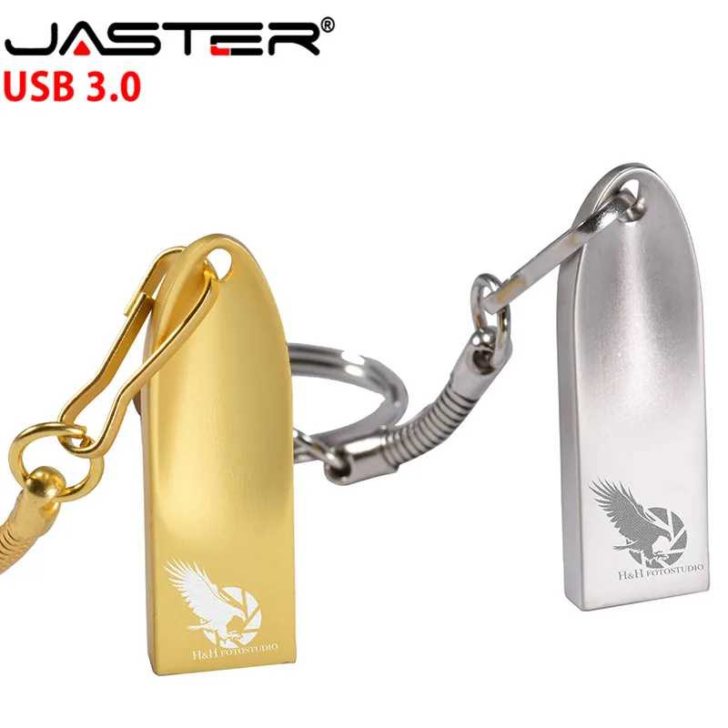 

JASTER USB 3.0 (over 10PCS free LOGO) metal belt chain silver gold usb flash drive 4GB 8GB 16GB 32GB 64GB 128GB pendrive gift