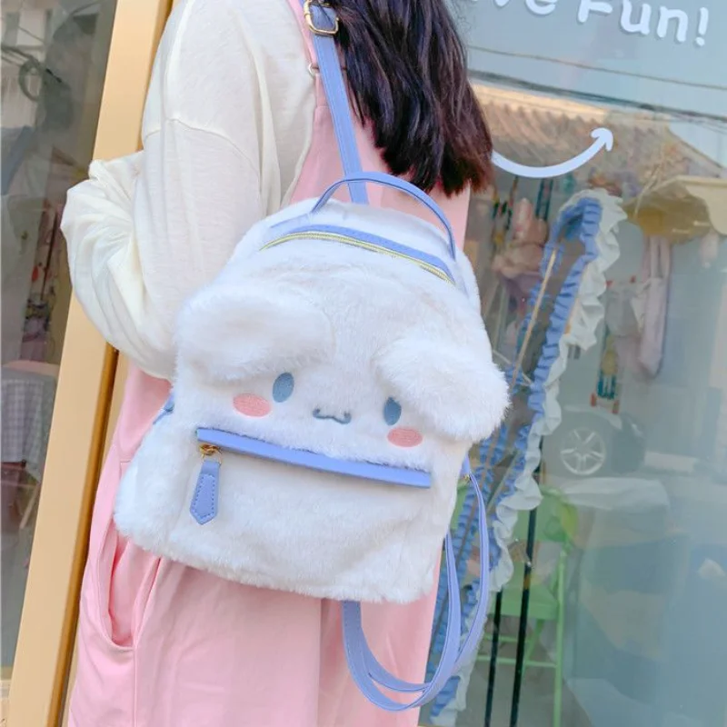 

Sanrio anime kawaii Japanese cartoon Cinnamoroll My melody cute plush backpack cute girl heart bag jk soft girl small backpack