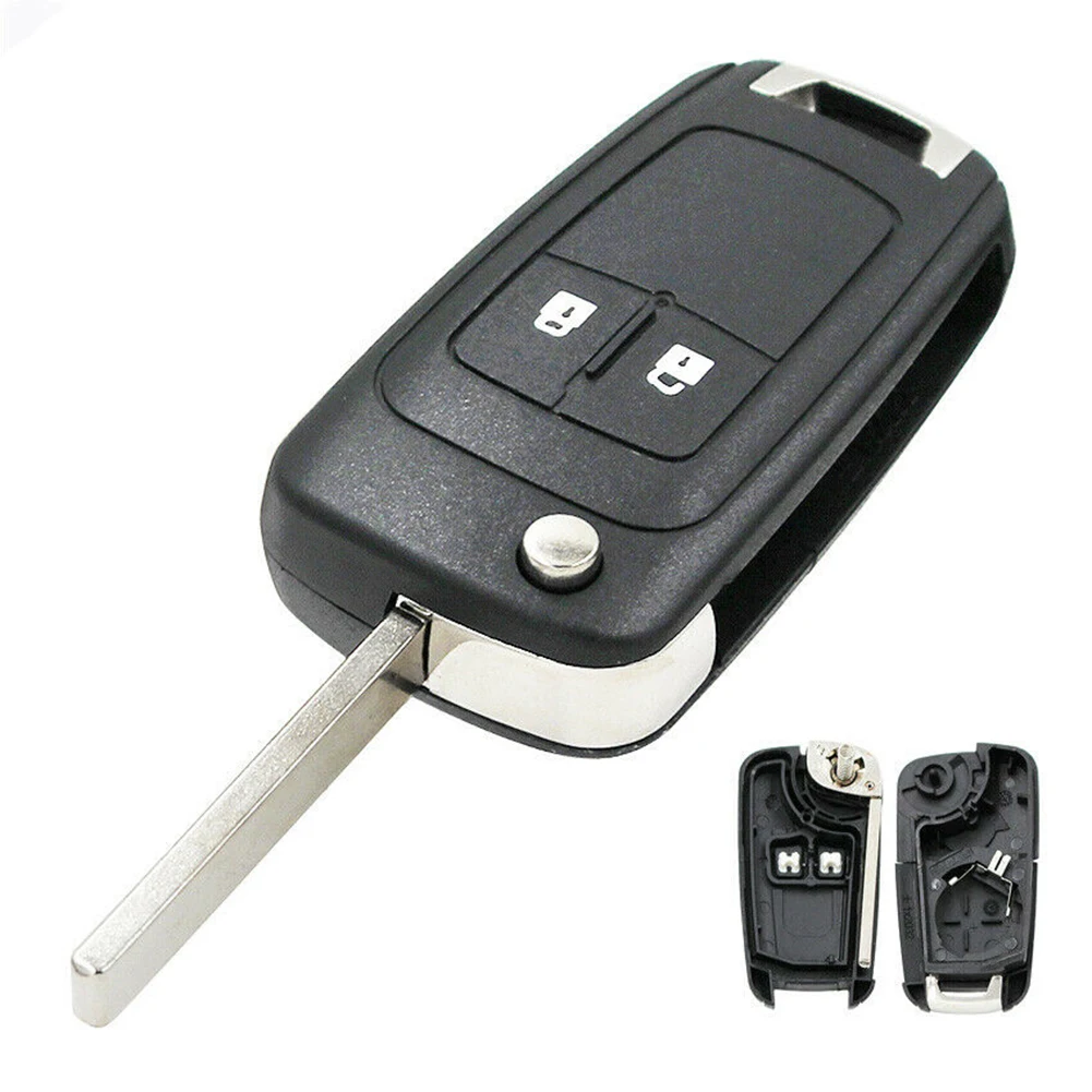 

1 Pc Key Shell 2button Folding Key Housing Replacement Black ABS For Opel Astra J Corsa E Mokka Zafira 2012-2016 Car Lock System