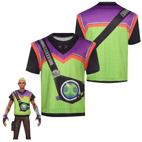 Мужской Костюм Для Косплея Valorant Heiko Летний Топ С Короткими Рукавами Повседневная