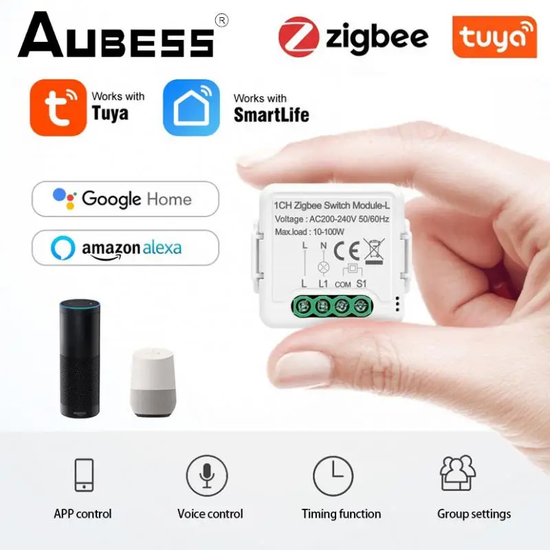 

Модуль высветильник еля света Aubess Zigbee с 1/2/3 клавишами, не требует нейтрального провода, двухсторонний контроль, «сделай сам», умный выключат...