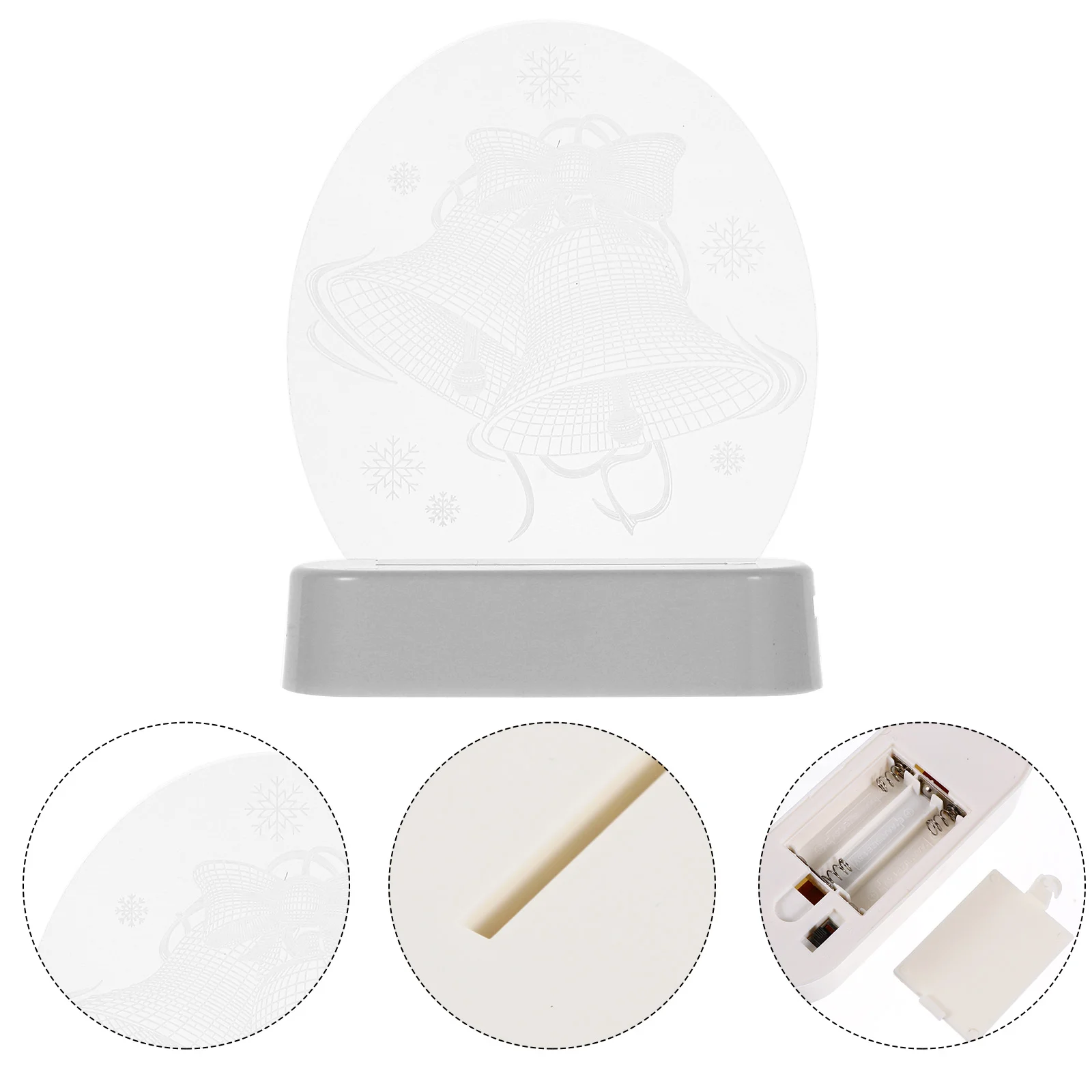 

1pc Bedside Table Lamp Xmas Style Plastic Table Night Lamps (Battery)