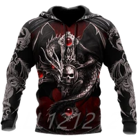 mens hoodie 3d printing dragon element fashion sweater personality street home casual pullover oversized jacket